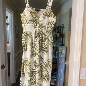 Tropical Leaf Print Dress